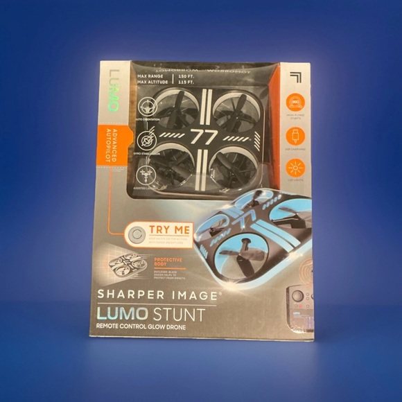 Sharper Image Lumo Stunt Black and Blue Drone - Picture 1 of 5